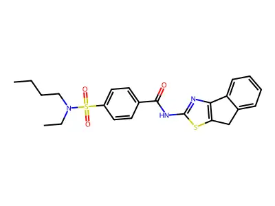 4-(N-butyl-N-ethylsulfamoyl)-N-(8H-indeno[1,2-d]thiazol-2-yl)benzamide structure