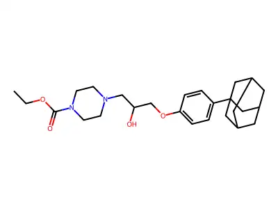 Ethyl 4-[3-[4-(1-adamantyl)phenoxy]-2-hydroxypropyl]piperazine-1-carboxylate structure