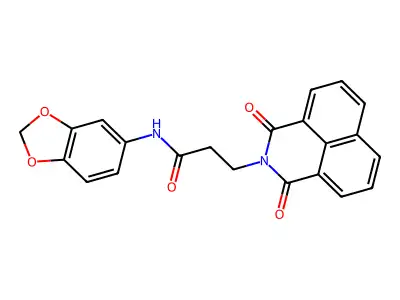 N-(1,3-benzodioxol-5-yl)-3-(1,3-dioxobenzo[de]isoquinolin-2-yl)propanamide structure