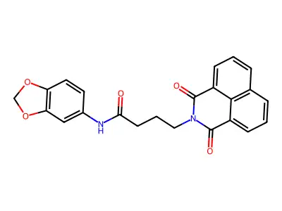 N-(1,3-benzodioxol-5-yl)-4-(1,3-dioxobenzo[de]isoquinolin-2-yl)butanamide structure