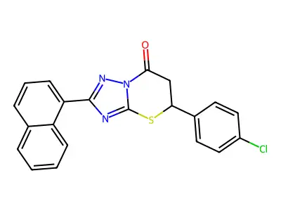 5-(4-chlorophenyl)-2-(naphthalen-1-yl)-5H,6H,7H-[1,2,4]triazolo[3,2-b][1,3]thiazin-7-one structure