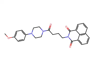 2-(4-(4-(4-methoxyphenyl)piperazin-1-yl)-4-oxobutyl)-1H-benzo[de]isoquinoline-1,3(2H)-dione structure