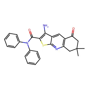 3-amino-7,7-dimethyl-5-oxo-N,N-diphenyl-5,6,7,8-tetrahydrothieno[2,3-b]quinoline-2-carboxamide structure
