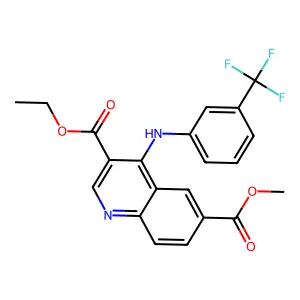 3-Ethyl 6-methyl 4-((3-(trifluoromethyl)phenyl)amino)quinoline-3,6-dicarboxylate structure