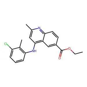 Ethyl 4-[(3-chloro-2-methylphenyl)amino]-2-methylquinoline-6-carboxylate structure