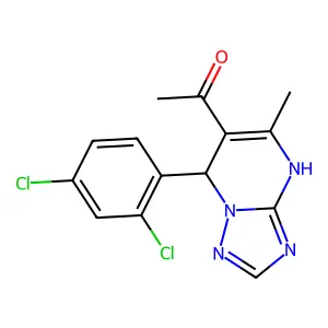 1-[7-(2,4-dichlorophenyl)-5-methyl-1,7-dihydro-[1,2,4]triazolo[1,5-a]pyrimidin-6-yl]ethanone structure