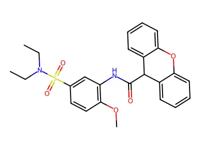 N-[5-(diethylsulfamoyl)-2-methoxyphenyl]-9H-xanthene-9-carboxamide structure