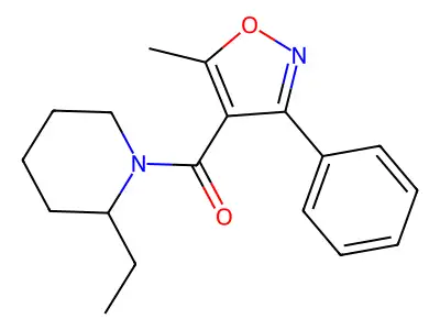 (2-Ethyl-piperidin-1-yl)-(5-methyl-3-phenyl-isoxazol-4-yl)-methanone structure