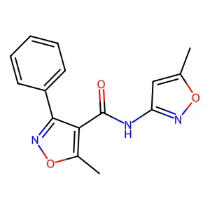 5-methyl-N-(5-methyl-1,2-oxazol-3-yl)-3-phenyl-1,2-oxazole-4-carboxamide structure
