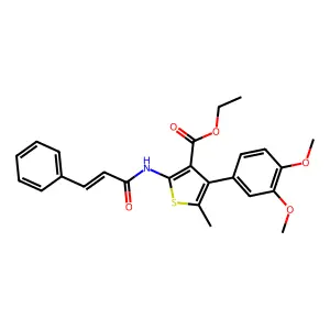 ethyl 2-cinnamamido-4-(3,4-dimethoxyphenyl)-5-methylthiophene-3-carboxylate structure