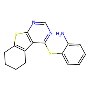 2-(5,6,7,8-Tetrahydro-[1]benzothiolo[2,3-d]pyrimidin-4-ylsulfanyl)aniline structure