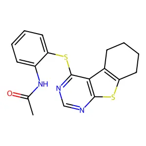 N-[2-(5,6,7,8-tetrahydro-[1]benzothiolo[2,3-d]pyrimidin-4-ylsulfanyl)phenyl]acetamide structure