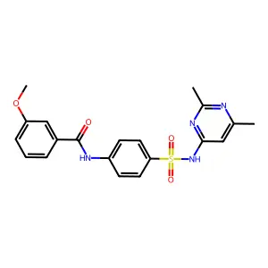 N-{4-[(2,6-dimethylpyrimidin-4-yl)sulfamoyl]phenyl}-3-methoxybenzamide structure