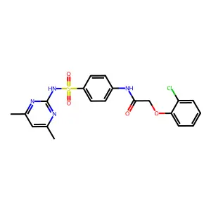 2-(2-chlorophenoxy)-N-{4-[(4,6-dimethylpyrimidin-2-yl)sulfamoyl]phenyl}acetamide structure