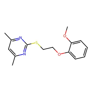 2-[2-(2-Methoxyphenoxy)ethylsulfanyl]-4,6-dimethylpyrimidine structure