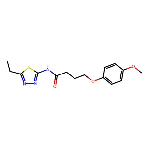 N-(5-ethyl-1,3,4-thiadiazol-2-yl)-4-(4-methoxyphenoxy)butanamide structure