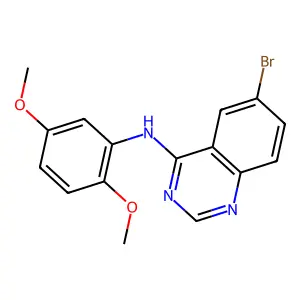 6-bromo-N-(2,5-dimethoxyphenyl)quinazolin-4-amine structure