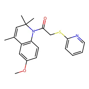 1-(6-methoxy-2,2,4-trimethylquinolin-1(2H)-yl)-2-(pyridin-2-ylsulfanyl)ethanone structure