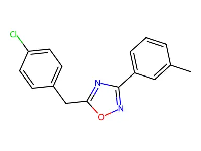 5-[(4-Chlorophenyl)methyl]-3-(3-methylphenyl)-1,2,4-oxadiazole structure