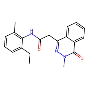N-(2-ethyl-6-methylphenyl)-2-(3-methyl-4-oxophthalazin-1-yl)acetamide structure