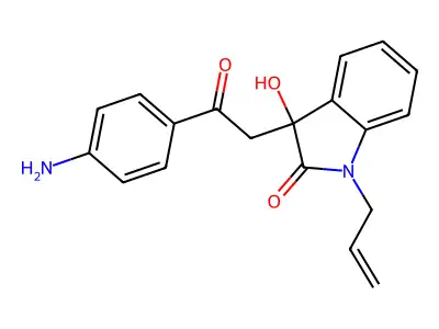 3-[2-(4-Aminophenyl)-2-oxoethyl]-3-hydroxy-1-prop-2-enylindol-2-one structure