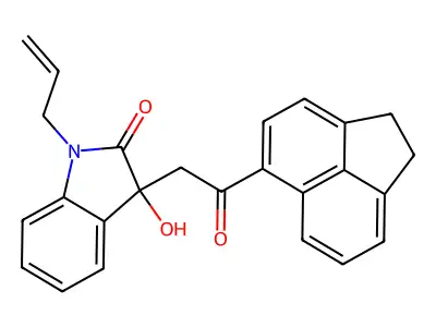 3-[2-(1,2-dihydroacenaphthylen-5-yl)-2-oxoethyl]-3-hydroxy-1-prop-2-enylindol-2-one structure
