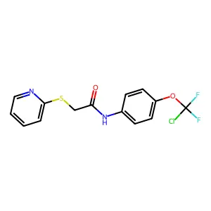 N-[4-[chloro(difluoro)methoxy]phenyl]-2-pyridin-2-ylsulfanylacetamide structure