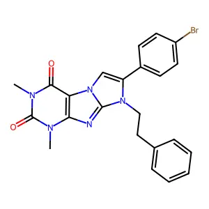 7-(4-Bromophenyl)-2,4-dimethyl-6-(2-phenylethyl)purino[7,8-a]imidazole-1,3-dione structure