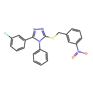 3-(3-fluorophenyl)-5-[(3-nitrobenzyl)sulfanyl]-4-phenyl-4H-1,2,4-triazole structure