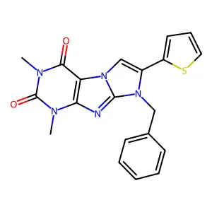 6-Benzyl-2,4-dimethyl-7-thiophen-2-ylpurino[7,8-a]imidazole-1,3-dione structure