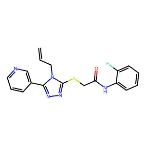 N-(2-fluorophenyl)-2-{[4-(prop-2-en-1-yl)-5-(pyridin-3-yl)-4H-1,2,4-triazol-3-yl]sulfanyl}acetamide structure