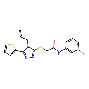 2-((4-Allyl-5-(2-thienyl)-4H-1,2,4-triazol-3-YL)thio)-N-(3-F-PH)acetamide structure