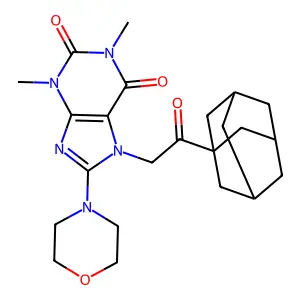 7-[2-(1-Adamantyl)-2-oxoethyl]-1,3-dimethyl-8-morpholin-4-ylpurine-2,6-dione structure