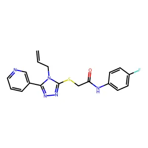 N-(4-fluorophenyl)-2-{[4-(prop-2-en-1-yl)-5-(pyridin-3-yl)-4H-1,2,4-triazol-3-yl]sulfanyl}acetamide structure