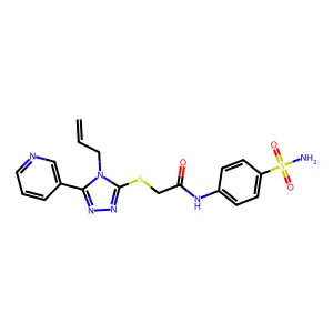 2-{[4-(prop-2-en-1-yl)-5-(pyridin-3-yl)-4H-1,2,4-triazol-3-yl]sulfanyl}-N-(4-sulfamoylphenyl)acetamide structure