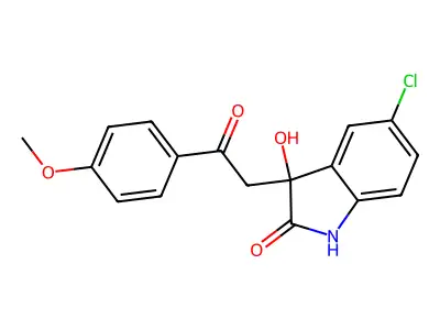 5-Chloro-3-hydroxy-3-(2-(4-methoxyphenyl)-2-oxoethyl)indolin-2-one structure