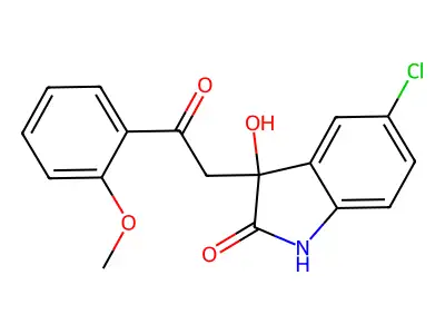 5-chloro-3-hydroxy-3-[2-(2-methoxyphenyl)-2-oxoethyl]-1,3-dihydro-2H-indol-2-one structure