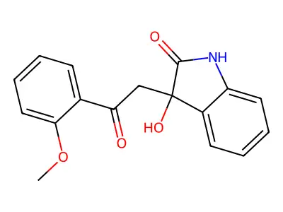 3-hydroxy-3-[2-(2-methoxyphenyl)-2-oxoethyl]-1,3-dihydro-2H-indol-2-one structure