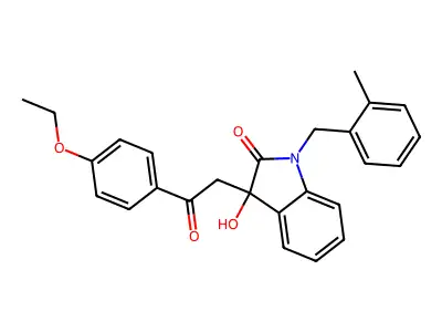 3-[2-(4-ethoxyphenyl)-2-oxoethyl]-3-hydroxy-1-(2-methylbenzyl)-1,3-dihydro-2H-indol-2-one structure