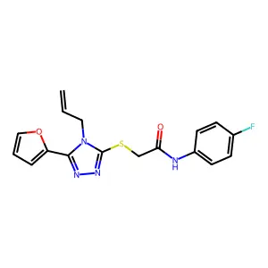 2-((4-Allyl-5-(2-furyl)-4H-1,2,4-triazol-3-YL)thio)-N-(4-fluorophenyl)acetamide structure