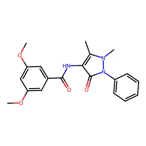 N-(1,5-dimethyl-3-oxo-2-phenyl-2,3-dihydro-1H-pyrazol-4-yl)-3,5-dimethoxybenzamide structure