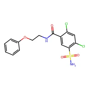 2,4-dichloro-N-(2-phenoxyethyl)-5-sulfamoylbenzamide structure