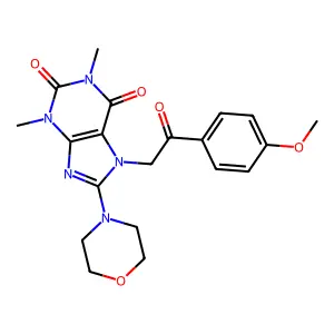 7-[2-(4-Methoxyphenyl)-2-oxoethyl]-1,3-dimethyl-8-morpholin-4-ylpurine-2,6-dione structure