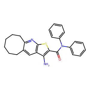 3-amino-N,N-diphenyl-5,6,7,8,9,10-hexahydrocycloocta[b]thieno[3,2-e]pyridine-2-carboxamide structure
