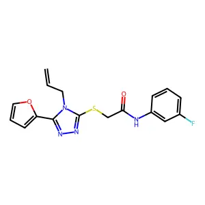 2-((4-Allyl-5-(2-furyl)-4H-1,2,4-triazol-3-YL)thio)-N-(3-fluorophenyl)acetamide structure