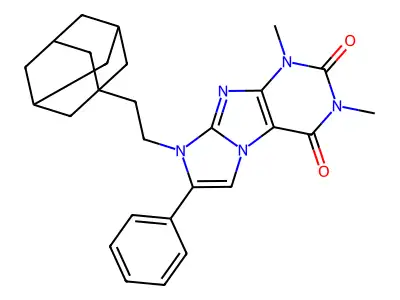 6-[2-(1-Adamantyl)ethyl]-2,4-dimethyl-7-phenylpurino[7,8-a]imidazole-1,3-dione structure