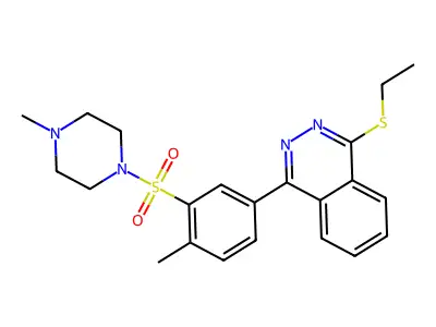1-Ethylsulfanyl-4-[4-methyl-3-(4-methylpiperazin-1-yl)sulfonylphenyl]phthalazine structure