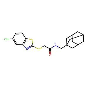 N-(1-Adamantylmethyl)-2-[(5-chloro-1,3-benzothiazol-2-yl)sulfanyl]acetamide structure