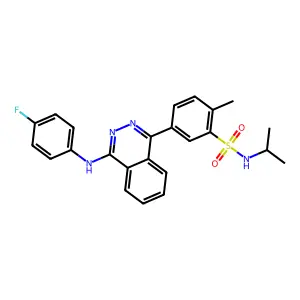 5-[4-(4-fluoroanilino)phthalazin-1-yl]-2-methyl-N-propan-2-ylbenzenesulfonamide structure