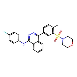 N-(4-fluorophenyl)-4-(4-methyl-3-morpholin-4-ylsulfonylphenyl)phthalazin-1-amine structure